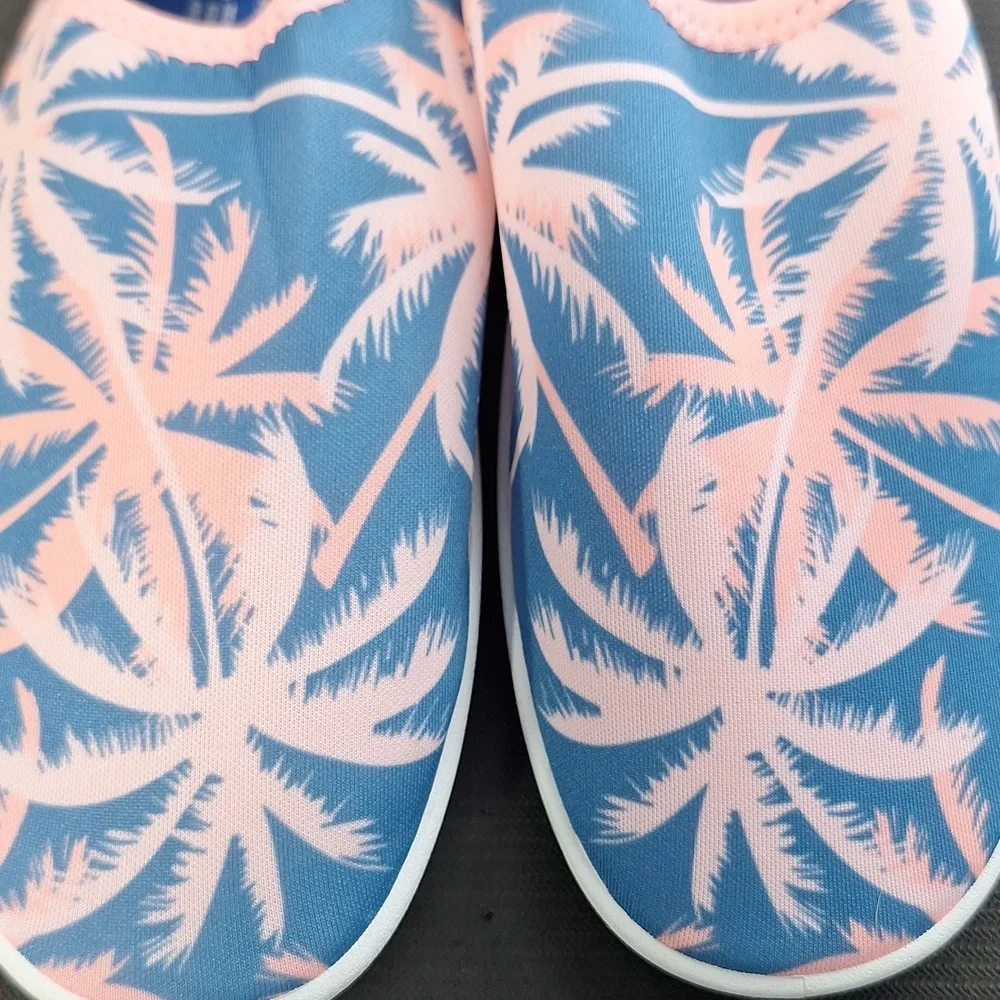 Speedo Kids Water Shoes - Blue with Pink Palm Design